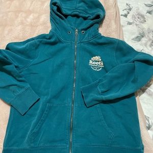 Roots full zip hoody. Like new! Teal in colour